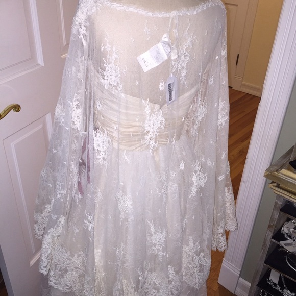 PRONOVIAS Poncho Off White, One Size - Picture 5 of 9